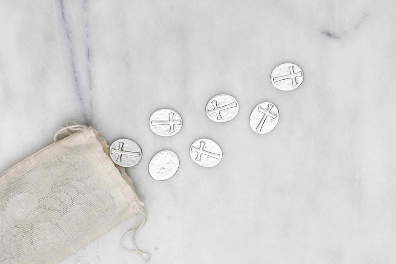 DANFORTH â€“ Vilmain Cross Tokens/Coins, Pewter, Made in The USA, Gift Bag (Pack of 50) - Image 3